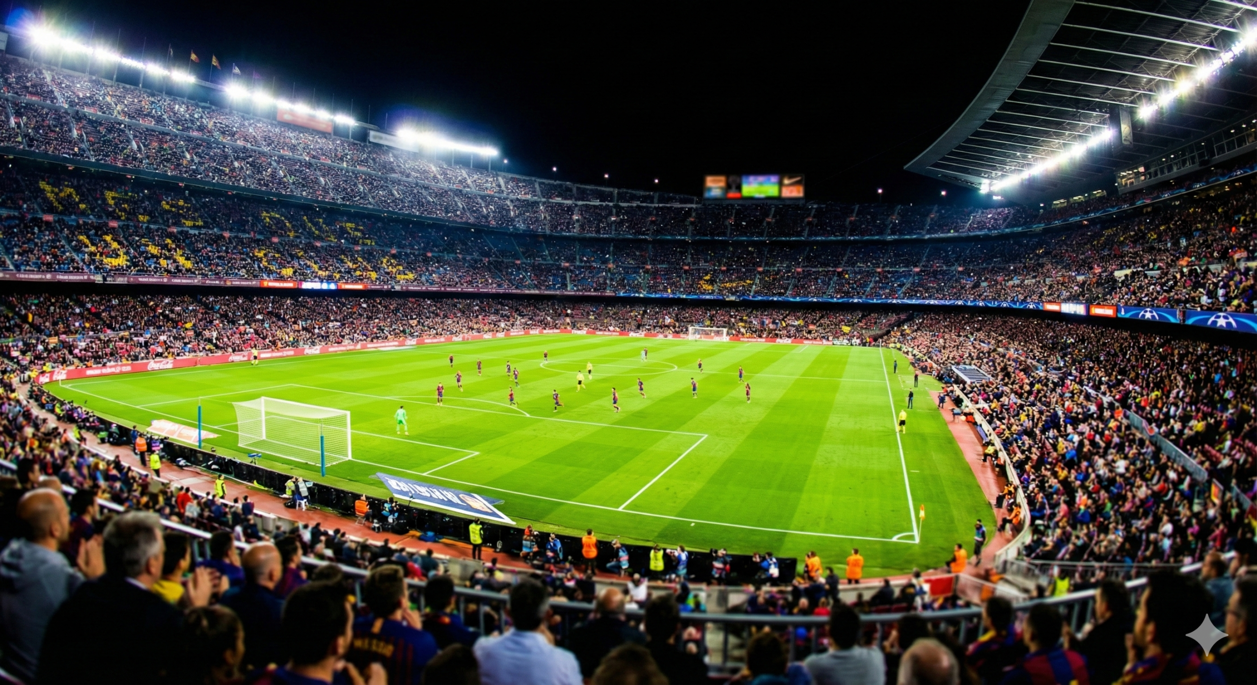 Gambar sampul yang dinamis dan menarik menampilkan kolase aksi pemain sepak bola dari tim-tim papan atas Liga Premier Inggris seperti Arsenal dan Manchester City. Latar belakang gambar adalah stadion sepak bola yang megah di malam hari dengan pencahayaan lampu sorot yang dramatis, menciptakan atmosfer kompetisi tengah pekan yang panas. Di bagian tengah, terdapat bola sepak yang sedang diperebutkan, melambangkan intensitas pertandingan yang akan datang. Warna-warna cerah dan kontras tinggi digunakan untuk menonjolkan semangat olahraga dan menarik perhatian pembaca.