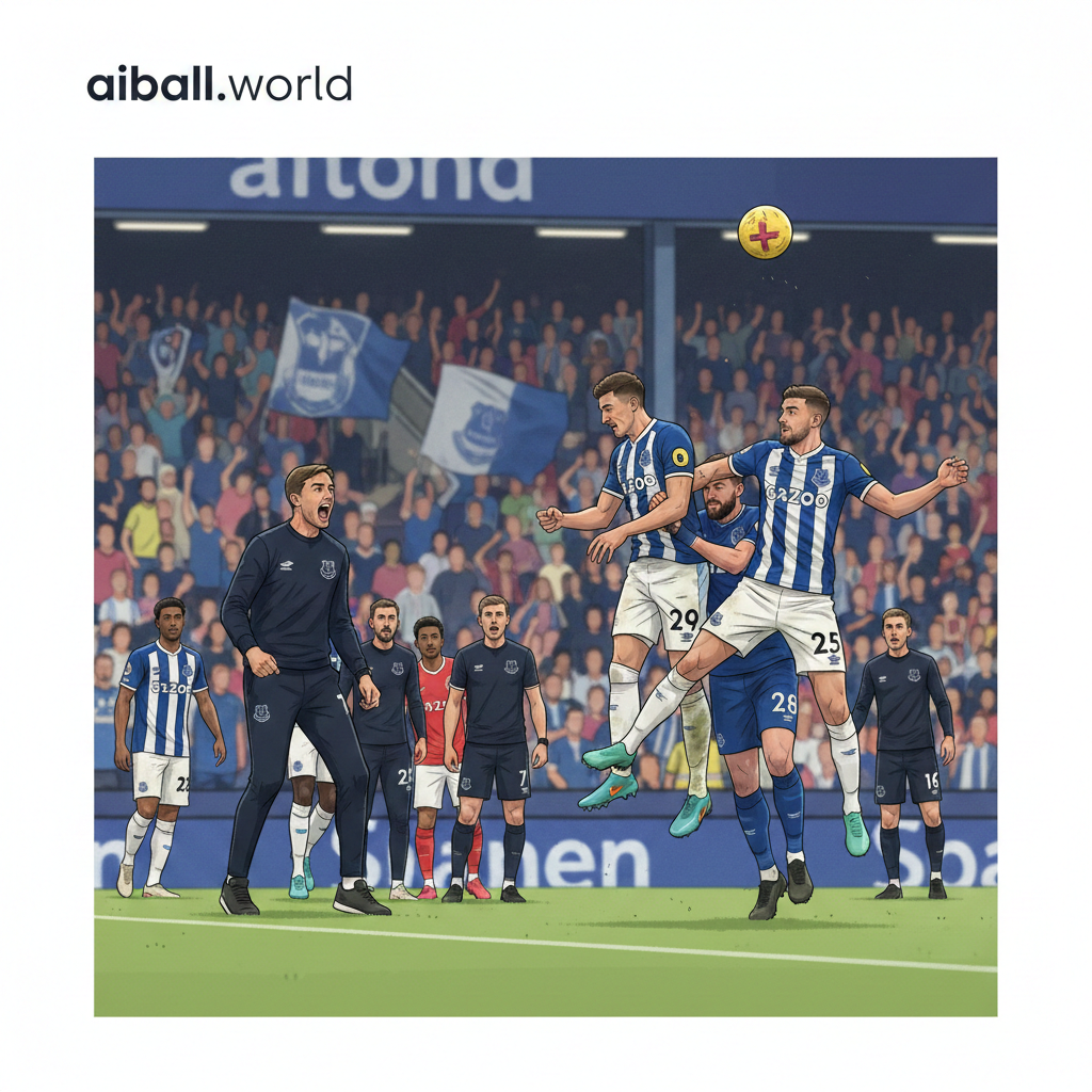 Foto yang menampilkan momen intens di pinggir lapangan atau duel fisik di lini tengah antara pemain Bournemouth dan Everton. Fokus visual bisa diarahkan pada manajer Andoni Iraola yang sedang memberikan instruksi dengan penuh semangat kepada pemainnya, atau perebutan bola yang ketat antara gelandang kedua tim. Gambar ini bertujuan untuk mengilustrasikan tekanan taktis dan masalah kedisiplinan yang disebutkan dalam artikel, di mana kedua tim kehilangan pemain kunci dan harus berjuang keras untuk mendapatkan poin penuh.