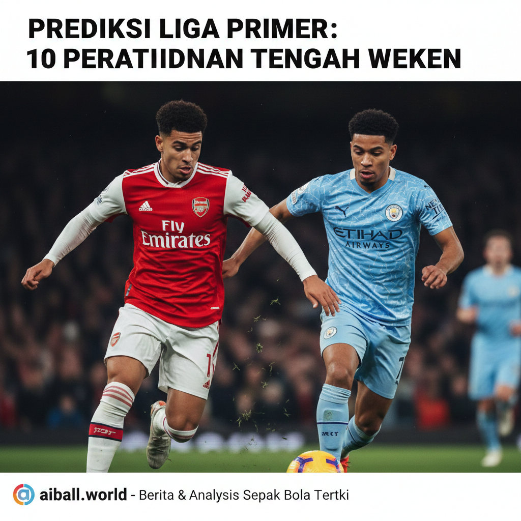 A dynamic close-up action shot focusing on the intense competition between top-tier football clubs. The image features two players in high-quality kits (one in Arsenal's red/white and another in Manchester City's light blue) sprinting side-by-side in a duel for possession. The focus is sharp on the players' determined facial expressions and the motion blur of the background crowd. The lighting is dramatic, emphasizing the sweat and grass particles flying in the air, using a professional sports photography style with a shallow depth of field.