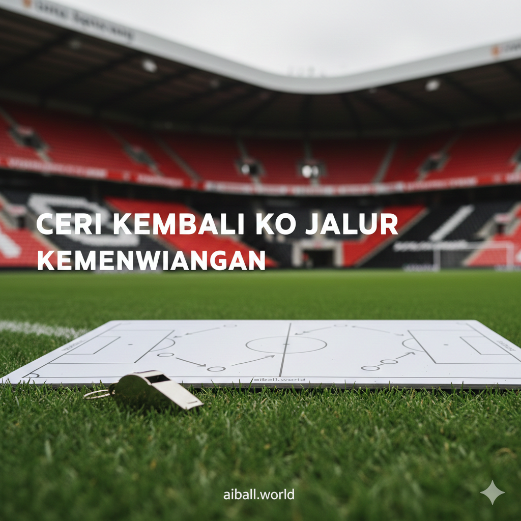 A detailed close-up shot of a football tactical board and a whistle lying on green grass, representing the strategic battle between Andoni Iraola and David Moyes. In the blurred background, the iconic red and black seats of the Vitality Stadium are visible. The image features natural daylight, sharp focus on the tactical elements, and a professional sports journalism style. The color palette is dominated by lush green, deep red, and white lines, symbolizing the preparation and pressure of the match.