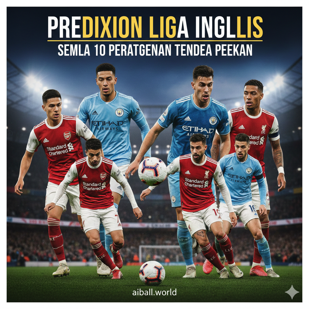 A high-action cinematic shot featuring a collage of top Premier League stars from Arsenal, Manchester City, and Liverpool in their iconic team kits. The background is a blurred, floodlit stadium at night under a dramatic dark blue sky, capturing the intense atmosphere of midweek matches. The central focus is a modern football with the Premier League logo. Vibrant colors with sharp lighting, dynamic motion blur, and a professional sports photography style suitable for a high-end football news website.