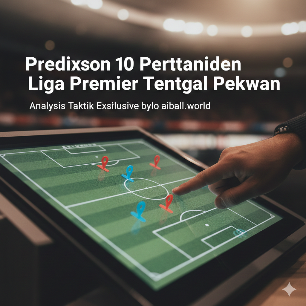 A detailed close-up shot of a tactical coach's board or a digital screen showing a football pitch layout with red and blue team markers. One hand is pointing at a strategic formation, representing the tactical battle between teams like Arsenal, Man City, and Liverpool. The style is clean, professional, and analytical, with sharp focus on the board and a soft bokeh background of a locker room. The lighting is focused and warm, emphasizing the preparation and high stakes of the midweek predictions.