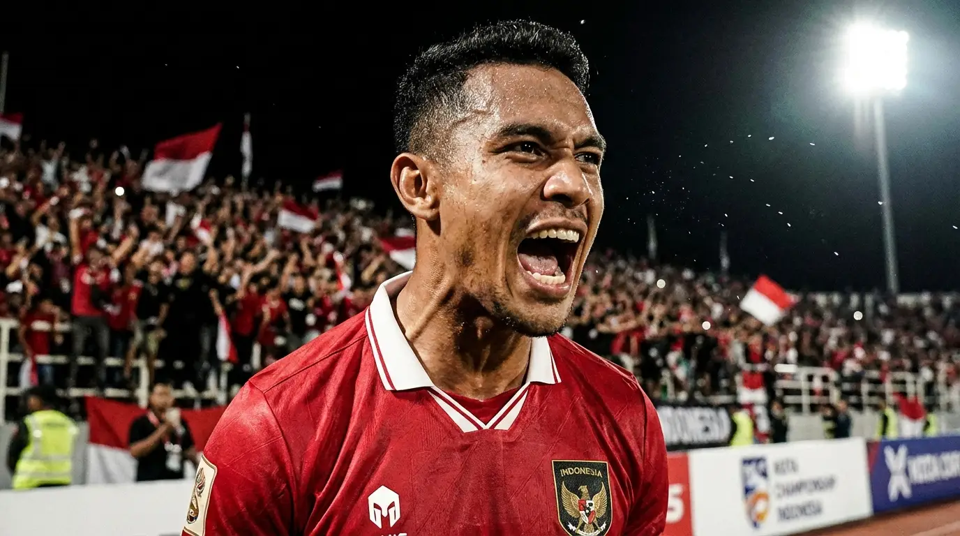 Cristian 'El Loco' Gonzales in iconic celebration for the Indonesian national team