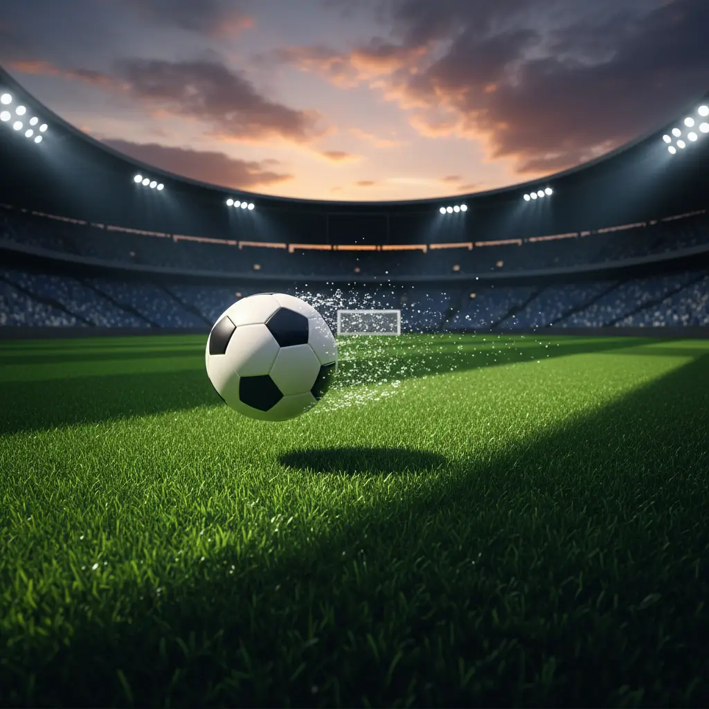 Sepak bola di lapangan stadion profesional