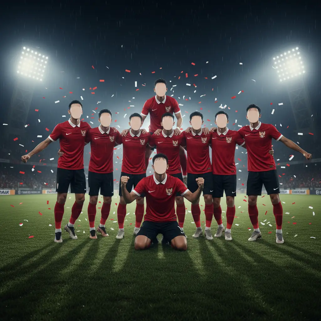 Timnas Indonesia merayakan gol